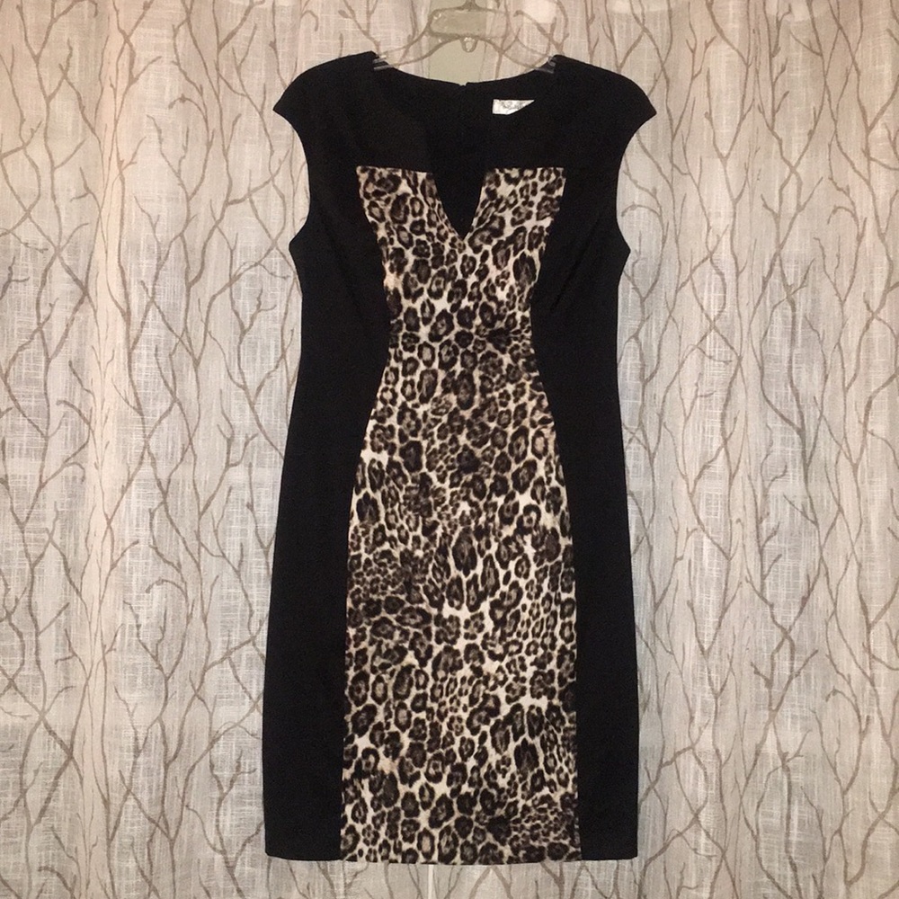 Black and Leopard Print Curvy Dressbarn Dress.